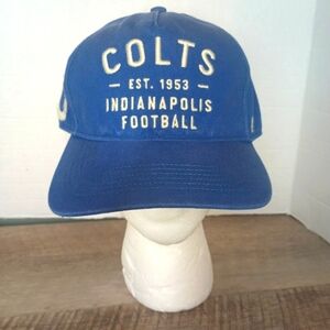 47 Brand  NFL Indianapolis Colts Embroidered Canvas Snapback Hat Blue Retro
